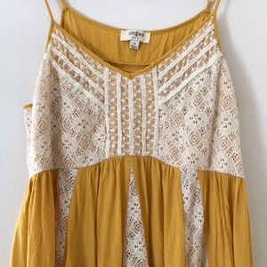 Umgee yellow and white lace tunic/dress